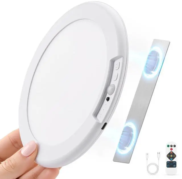 Main image of Battery Operated Shower Light Waterproof Inside, Rechargeable Motion Sensor Ceiling Lights Battery Powered with Remote, No Wiring Magnetic Cordless LED Overhead Lighting for Closet Hallway