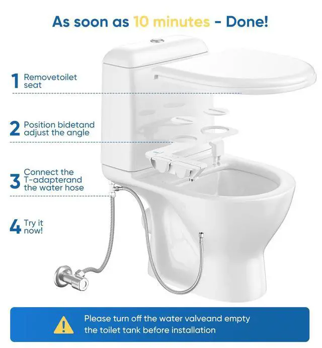 Alt view image 5 of 7 - Ultra-Slim 3-in1 Bidet, Self-Cleaning, Posterior&Feminine Wash-(Retractable Dual Nozzles), Non-Electric Bidet Attachment for Toilet Seat, Adjustable Fresh Cold Water Pressure, Stainless Steel Inlet