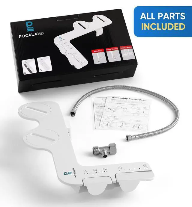 Alt view image 7 of 7 - Ultra-Slim 3-in1 Bidet, Self-Cleaning, Posterior&Feminine Wash-(Retractable Dual Nozzles), Non-Electric Bidet Attachment for Toilet Seat, Adjustable Fresh Cold Water Pressure, Stainless Steel Inlet
