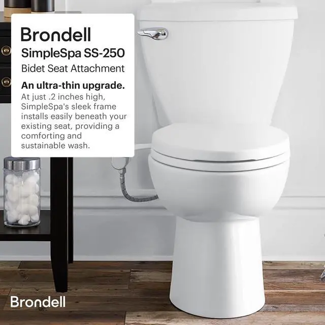 Alt view image 2 of 7 - Bidet Attachment for Toilet SS-250 SimpleSpa Fresh Water Spray with Adjustable Water Pressure Side Arm Control, Slim Bidet Sprayer, Silver Knob (Dual Nozzle)