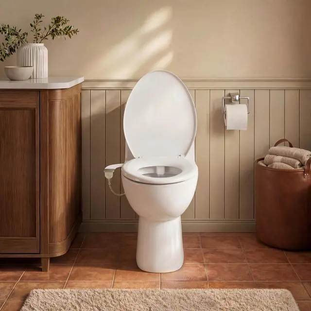Alt view image 4 of 7 - Bidet Attachment for Toilet SS-250 SimpleSpa Fresh Water Spray with Adjustable Water Pressure Side Arm Control, Slim Bidet Sprayer, Silver Knob (Dual Nozzle)