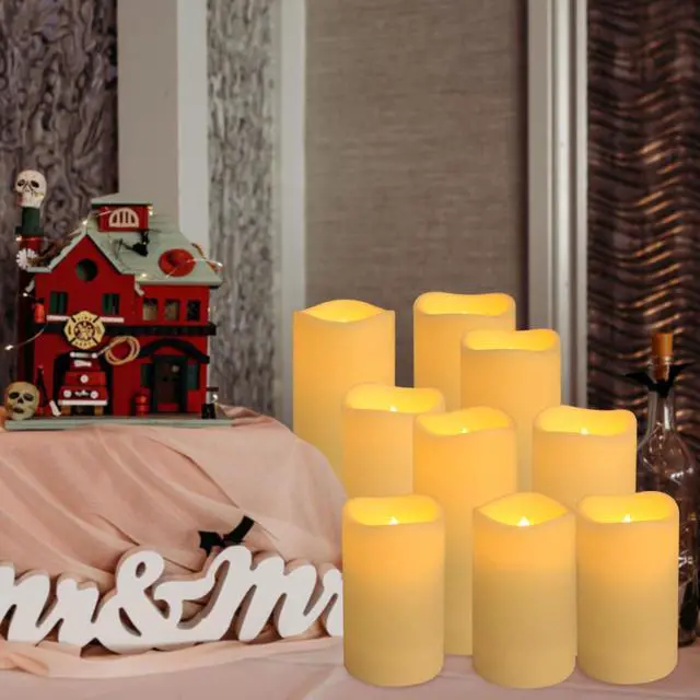 Alt view image 2 of 7 - Set of 24 Waterproof Outdoor Flameless Candles, LED Candles with 4 Remote and Timer,(H 4" 5" 6" x D 2.2"),for Halloween Wedding Festiv