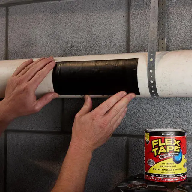 Alt view image 2 of 7 - Original Thick Flexible Rubberized Waterproof Tape - Seal and Patch Leaks, Works Underwater, Indoor Outdoor - Home RV Roof Plumbing and Pool Repairs, Black, 4 in x 5 ft, Pack of 1
