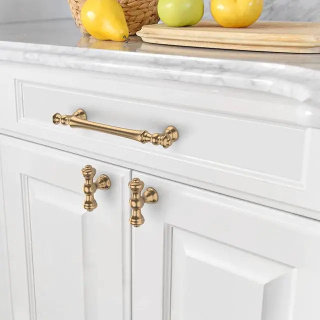 Alt view image 3 of 6 - 10 Pack Champagne Bronze Cabinet Pulls 5 Inch(128mm) Hole Center Cabinet Hardware Kitchen Cabinet Handles for Bathroom Drawer Pulls Dresser Pulls ZH0014