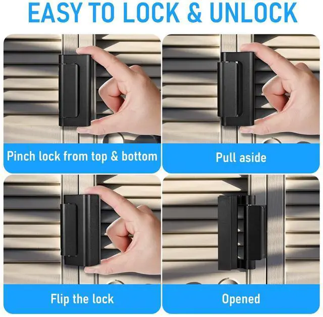 Alt view image 6 of 7 - 3Pack Door Reinforcement Lock Home Security, Childproof Safety | Top Door Lock Latch for Toddlers Safety, Inside Defender Prevents Unauthorized Entry on Inward Doors, Withstands 800lbs