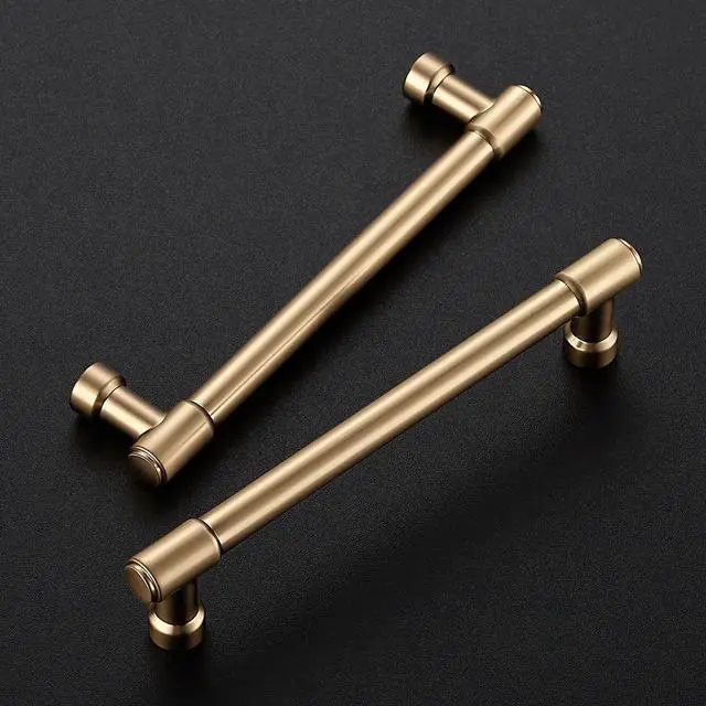 Alt view image 2 of 7 - Champagne Bronze Cabinet Handles Modern Pulls,5 Inch,10 Pack | Smooth Feel, Solid Zinc Alloy, Screws Included, Dresser Drawer Pulls, Kitchen Cabinet Hardware, for Cupboard Door Handles