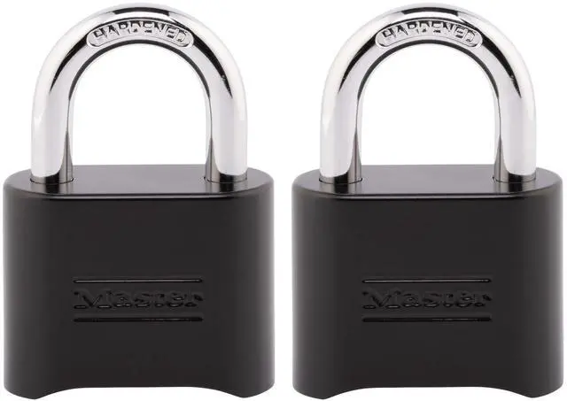 Main image of Black Combination Padlock, Set Your Own Combo Lock, Weather Resistant Indoor and Outdoor Padlocks with Code for Gym Locker, Gate, Shed, 2 Pack, 178EC2