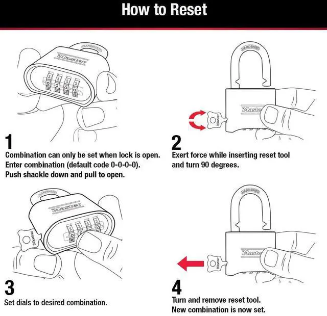 Alt view image 5 of 6 - Black Combination Padlock, Set Your Own Combo Lock, Weather Resistant Indoor and Outdoor Padlocks with Code for Gym Locker, Gate, Shed, 2 Pack, 178EC2