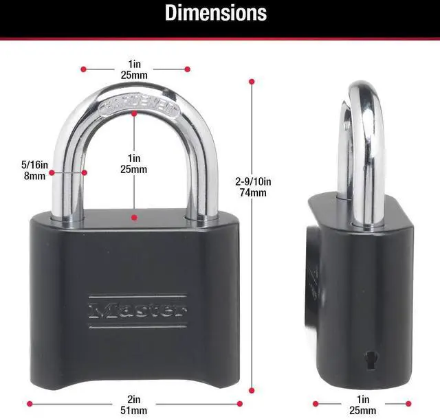 Alt view image 6 of 6 - Black Combination Padlock, Set Your Own Combo Lock, Weather Resistant Indoor and Outdoor Padlocks with Code for Gym Locker, Gate, Shed, 2 Pack, 178EC2