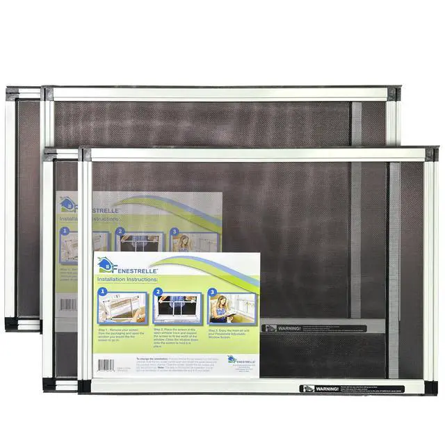 Main image of Expandable Window Screen, 15 H × 2140 W Horizontal, 2-Pack | 2Way Adjustable Window Screen, Flame Resistant Fiberglass Mesh, Durable Aluminum Frame with Built-In Weatherstrip
