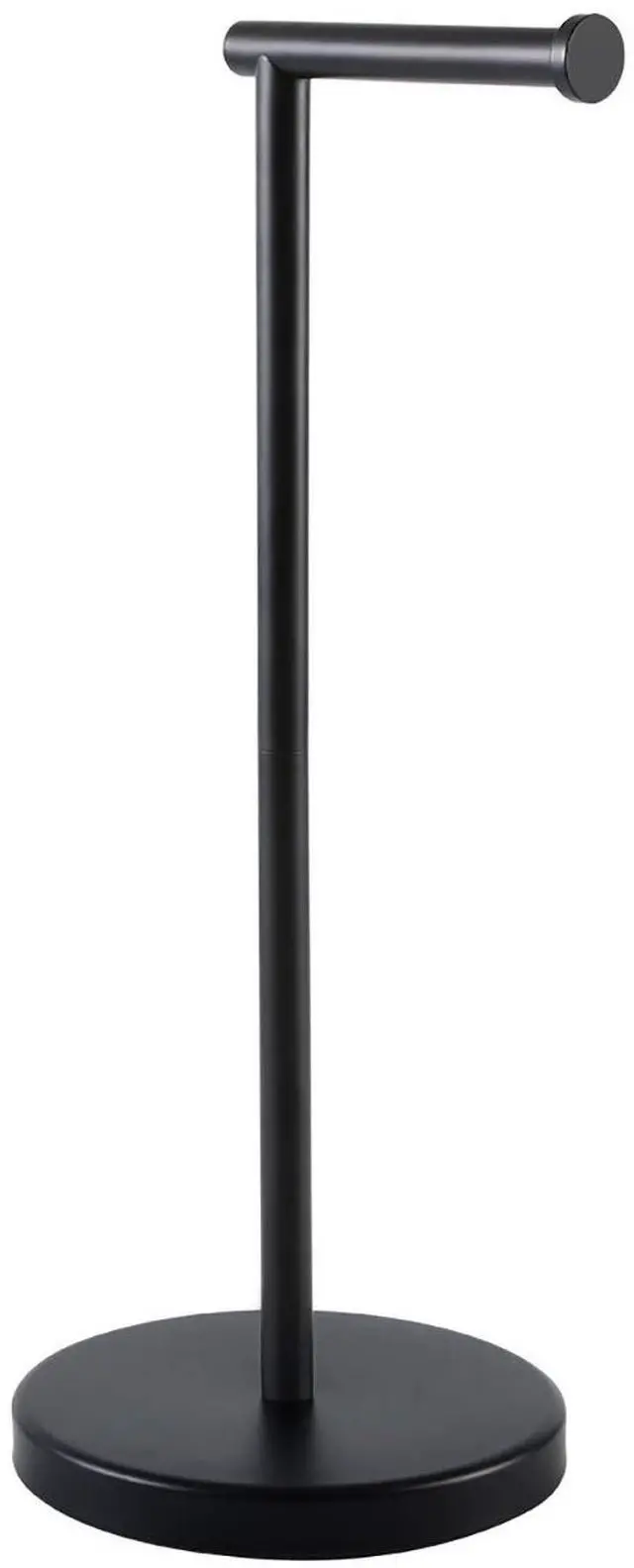 Main image of Bathroom Toilet Paper Holder Stand Modern Tissue Roll Holder SUS304 Stainless Steel Rustproof Freestanding 20.2" H, Matte Black BPH283S1-BK