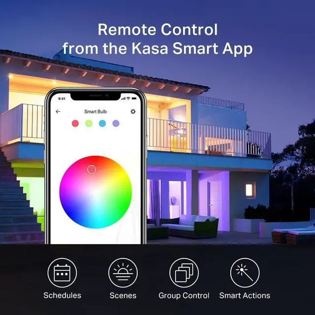 Alt view image 7 of 7 - Light Bulbs, Full Color Changing Dimmable Smart WiFi Bulbs Compatible with Alexa and Google Home, A19, 60 W 800 Lumens,2.4Ghz only, No Hub Required, 2-Pack (KL125P2), Multicolor