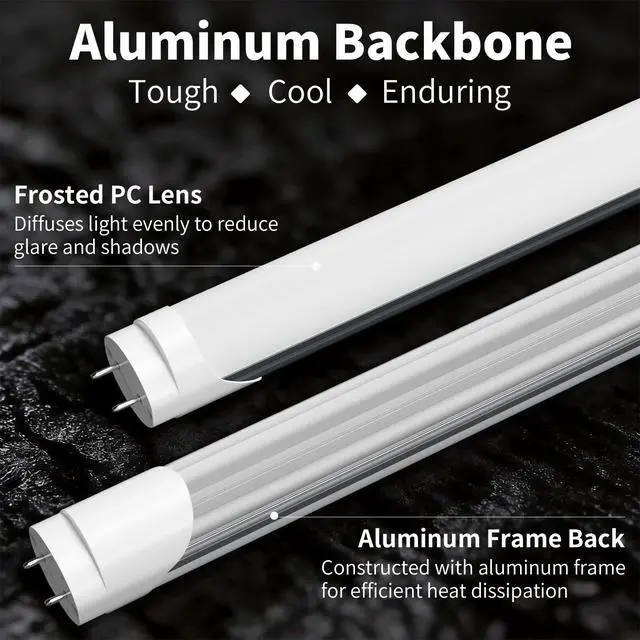 Alt view image 4 of 7 - Fluorescent Light Bulbs 48 Inch, T8 LED Bulbs 4 Foot Type A+B, 24W 3200LM 5000K Daylight, F32T8 or F40T12 LED 4FT Replacement, Plug and Play or Ballast Bypass, Double or Single End Powered, 4-Pack