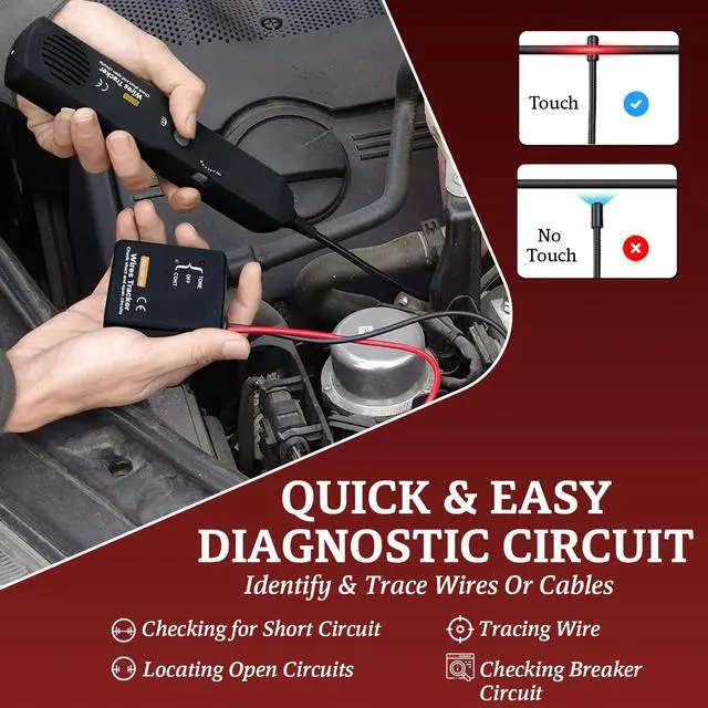 Alt view image 3 of 7 - Automotive Circuit Tracer & Wire Tracker 6-42V DC Wire Short Finder, Circuit Tracker, Circuit Tester & Circuit Scanner for Car, Boat, Trailer - Open/Short Circuit Detection Tool EM415PRO