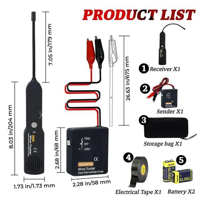 Alt view image 6 of 7 - Automotive Circuit Tracer & Wire Tracker 6-42V DC Wire Short Finder, Circuit Tracker, Circuit Tester & Circuit Scanner for Car, Boat, Trailer - Open/Short Circuit Detection Tool EM415PRO