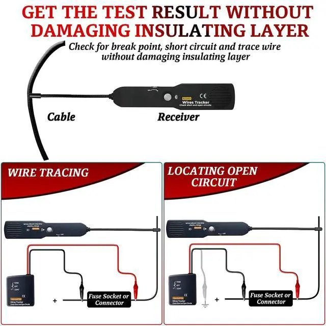 Alt view image 2 of 7 - Automotive Circuit Tracer & Wire Tracker 6-42V DC Wire Short Finder, Circuit Tracker, Circuit Tester & Circuit Scanner for Car, Boat, Trailer - Open/Short Circuit Detection Tool EM415PRO