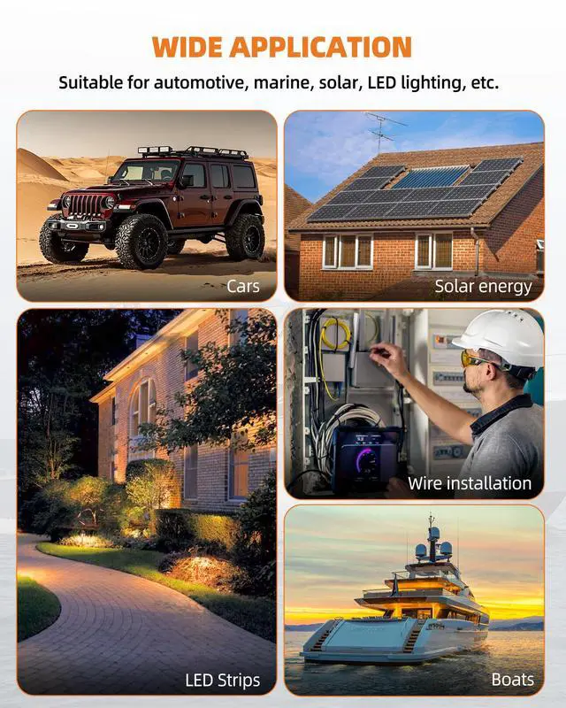 Alt view image 7 of 7 - 18 Gauge Wire, 18/4 Conductor Tinned Copper Electrical Wire, 30FT | Flexible, Waterproof, Flame Retardant, Low Voltage 18 AWG Stranded PVC 4 Wire Cable for Automotive, RV, Marine, RGB LED Strip