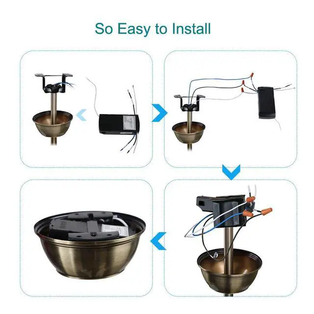 Alt view image 6 of 7 - Universal Ceiling Fan Remote Control Kit, 3-in-1 AC Motor Ceiling Fan Light Timing & Speed Remote, for Hunter/Harbor Breeze/Westinghouse/Honeywell/Other Ceiling Fan lamp