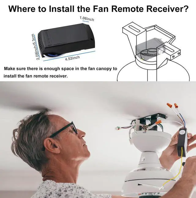 Alt view image 7 of 7 - Universal Ceiling Fan Remote Control Kit, 3-in-1 AC Motor Ceiling Fan Light Timing & Speed Remote, for Hunter/Harbor Breeze/Westinghouse/Honeywell/Other Ceiling Fan lamp