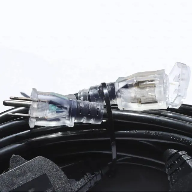 Alt view image 6 of 7 - 25FT Power Extension Cord 3 Prong, 16 Gauge SJTW 5-15R Cable Male Plug to Female Connector,7 Outlets Multiple Evenly-Spaced Plug,Suitable for Stage Setting or Outdoor,UL Certified Outlet Cable