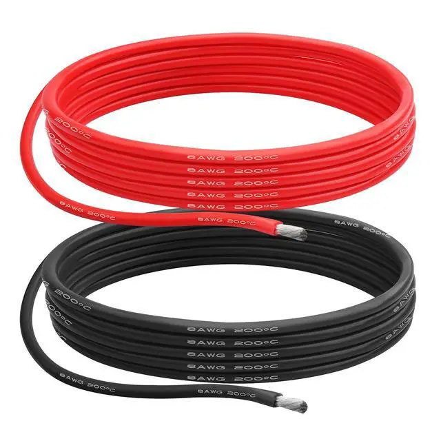Alt view image 7 of 7 - 8 AWG Silicone Wire, 10 ft Red and 10 ft Black | Flexible fine-strand tinned copper cable with heat-resistant silicone insulation for batteries, RC and electronics wiring