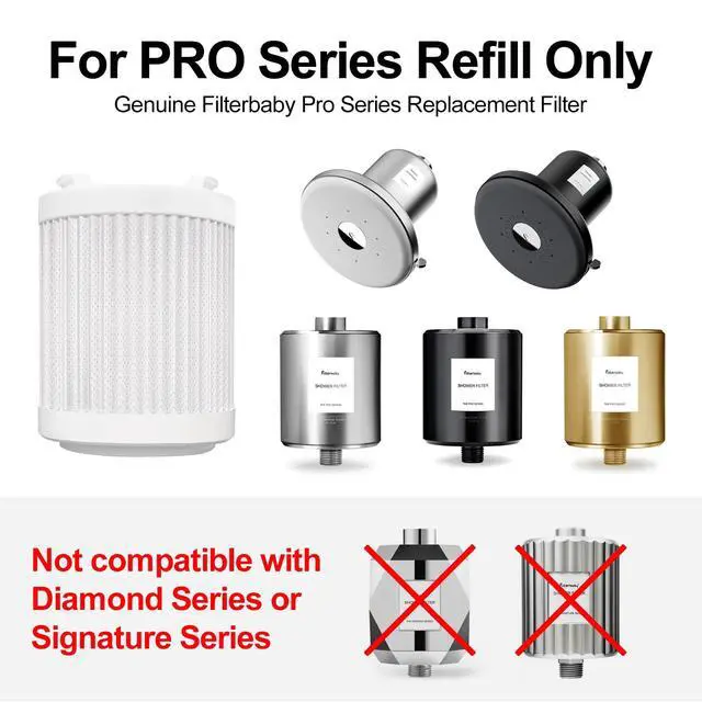 Alt view image 2 of 7 - Genuine Official Pro Series Shower Filter Refill, Tested to NSF/ANSI 177 | Reduces up to 99% Chlorine & Chloramine, Lab Tested for Certain Heavy Metals & 60+ Contaminants, 1 Pack