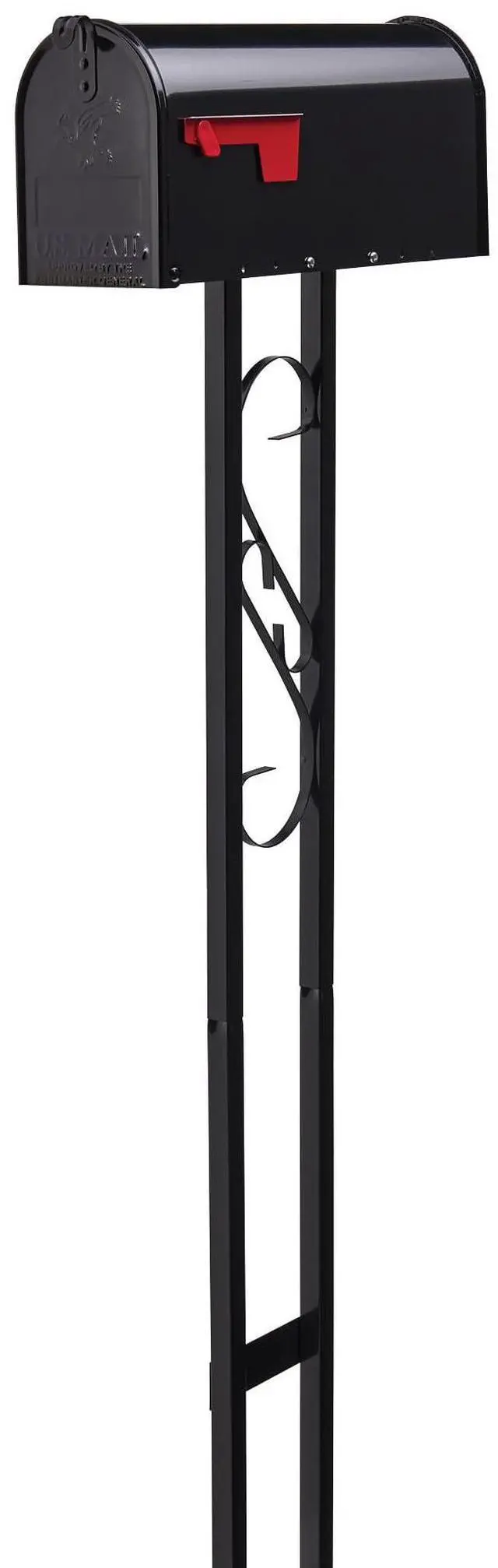 Main image of Mailbox to Go Mailbox with Post, Black, Medium | Includes the matching post and all hardware. Galvanized steel build and rust-resistant powder-coat finish. USPS approved