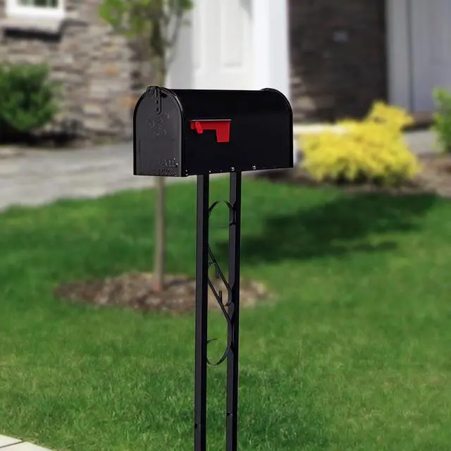 Alt view image 2 of 7 - Mailbox to Go Mailbox with Post, Black, Medium | Includes the matching post and all hardware. Galvanized steel build and rust-resistant powder-coat finish. USPS approved