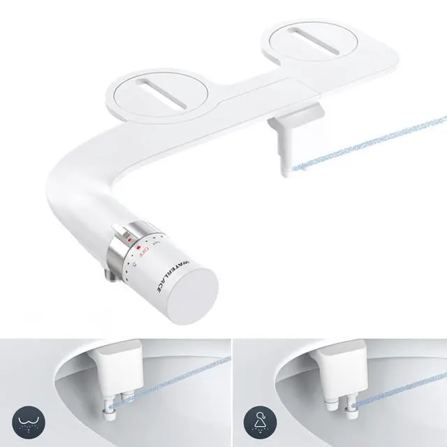Alt view image 7 of 7 - Bidet Attachment for Toilet Seat Sprayer - Non Electric Dual Nozzle with Cold Water - Self Cleaning Toilets Bathroom Spray for Butt Wash - Easy Slim Adjustable Pressure Control Rv Bidets