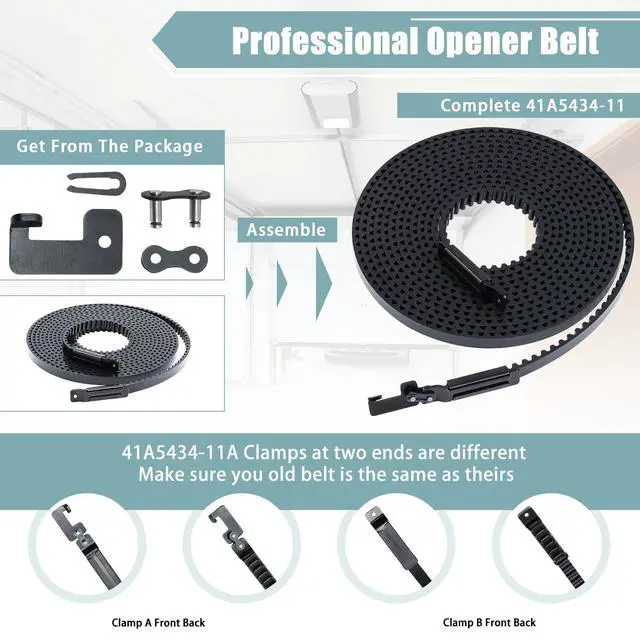 Alt view image 3 of 7 - Drive Belt 41A5434-11,234'' Garage Door Opener Belt ONLY for 7FT Doors,NOT Universal,41A5434-11A Belt for LiftMaster 2280 3280 and Select Chamberlain/LiftMaster/Whisper Belt Drive Garage Door Openers
