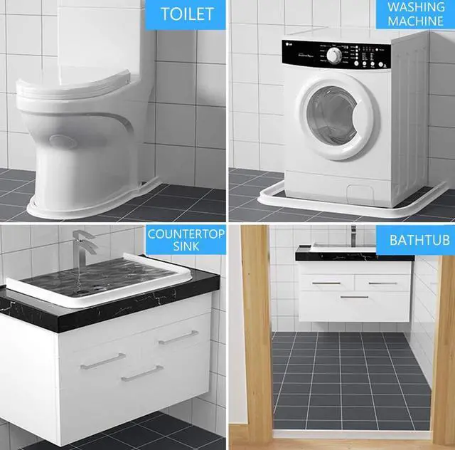 Alt view image 4 of 7 - 67 Inch Collapsible Shower Water Dam Shower Stopper Barrier and Retention System and Keeps Water Inside Threshold Dry and Wet Separation Suitable for Bathroom and Kitchen