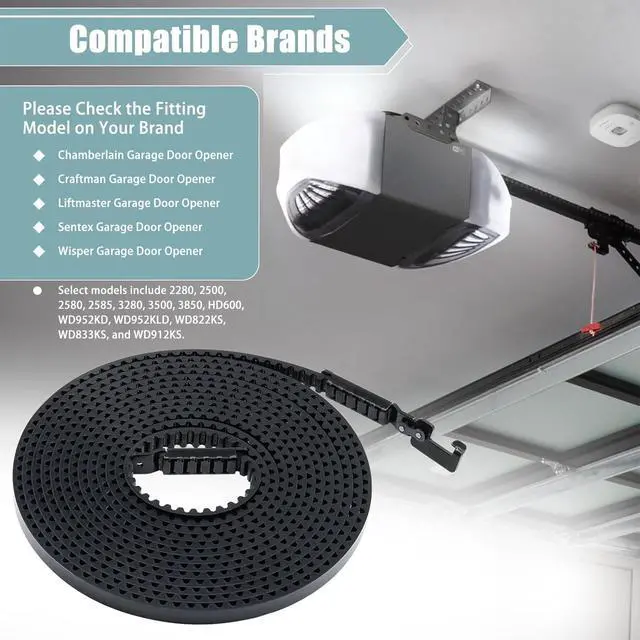 Alt view image 6 of 7 - Drive Belt 41A5434-11,234'' Garage Door Opener Belt ONLY for 7FT Doors,NOT Universal,41A5434-11A Belt for LiftMaster 2280 3280 and Select Chamberlain/LiftMaster/Whisper Belt Drive Garage Door Openers