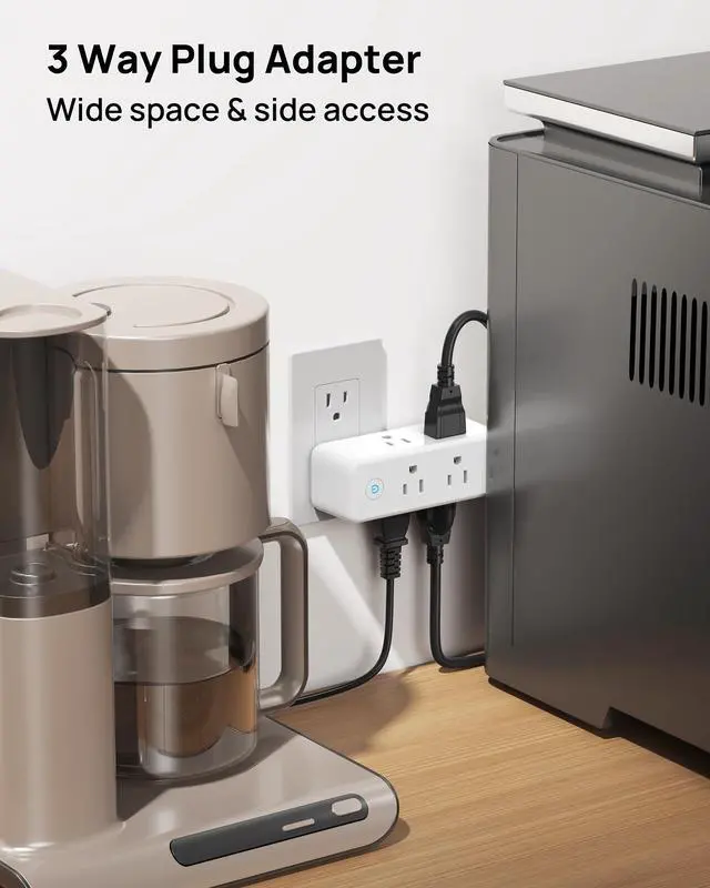 Alt view image 5 of 7 - Outlet Extender Surge Protector - 6 AC Outlet Splitter with Switch | Multi Plug Wall Outlet with 360 Rotating Plug, 1440J, 3 Way Plug Adapter for Tight Space in Home Bathroom Kitchen Office Dorm