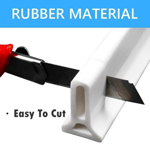 Alt view image 6 of 7 - 67 Inch Collapsible Shower Water Dam Shower Stopper Barrier and Retention System and Keeps Water Inside Threshold Dry and Wet Separation Suitable for Bathroom and Kitchen