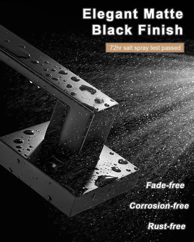 Alt view image 2 of 7 - Matte Black Square French Doors Half-Dummy Handles, Heavy Duty Closet Balcony Pantry Hardware, Non-Turning Stainless Steel Single Dummy Levers(Exposed Screws, 4 Pack)
