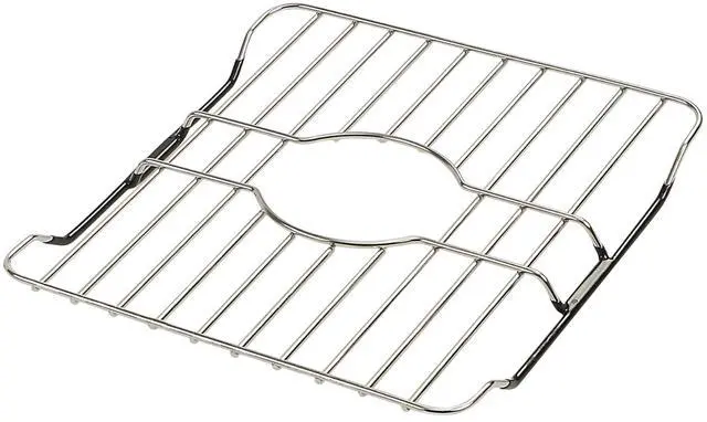 Main image of 304 Stainless Steel Sink Protector Rack Rust-Resistant Grid for Kitchen Sink Bottom, Scratch Prevention, Drainage Support Fits Sinks 10.75" x 12.4", Center Drain Hole Required
