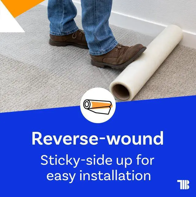Alt view image 7 of 7 - Carpet Protection Film 24" x 200' roll, Self Adhesive Plastic Carpet Protector Film with Clean Removal & Easy Unwind, Durable Protection Tape to Shield Your Surface from Dirt and Spills