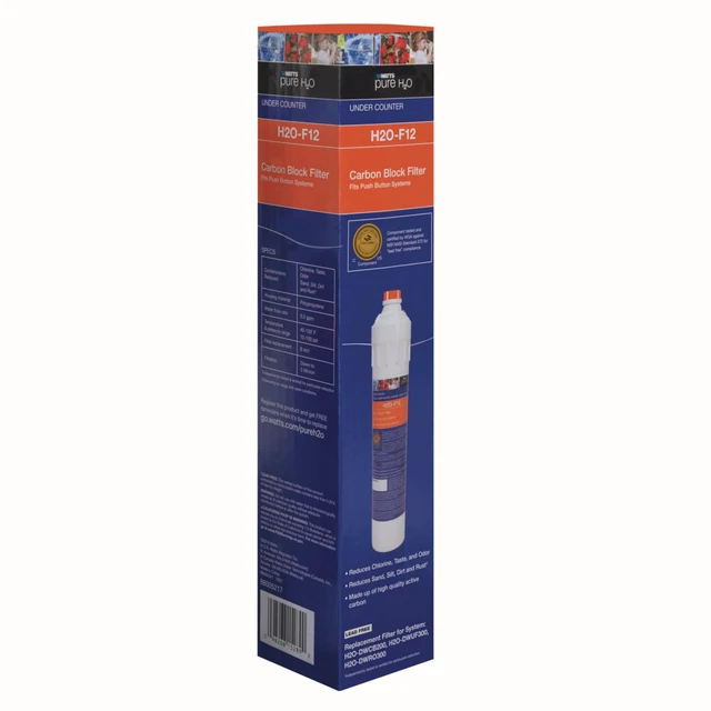 Alt view image 5 of 5 - H2O-F12 Pure H2O 5-Micron Carbon Block Replacement Filter Fits H2O-Dwcb200 H2O-Dwuf300 and H2O-Dwro300 Reduces Chlorine Taste and Odor Push Button Release 2000 Gallons Lifespan