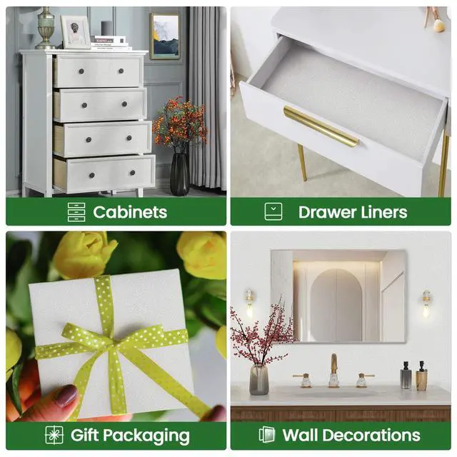 Alt view image 6 of 7 - White Textured Wallpaper Peel and Stick Silk Embossed Vinyl Contact Paper | 15.7" X 196.8" Removable Wrap Paper for Cabinet - New Environmentally Friendly Upgrade Wall Paper for Cabinets Shelves