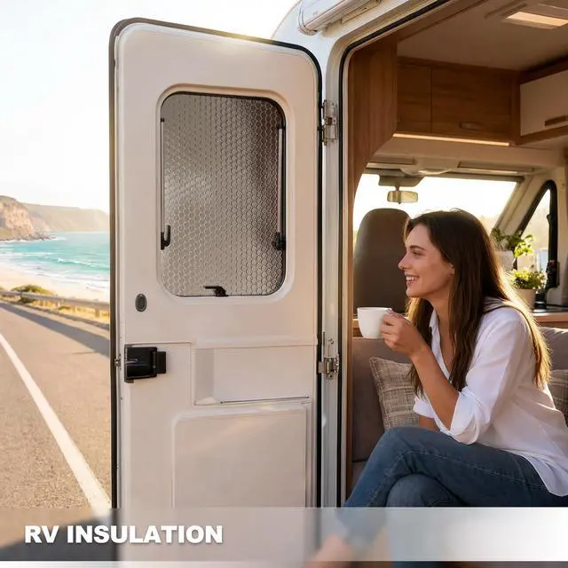 Alt view image 3 of 7 - Reflective Insulation Foam,48" x 10 Ft Window Insulation for Summer Heat,Aluminum Foil Bubble Insulation Roll for Keep Heat,Window Insulation Kit for RV, Thermal Insulation Cover for Window