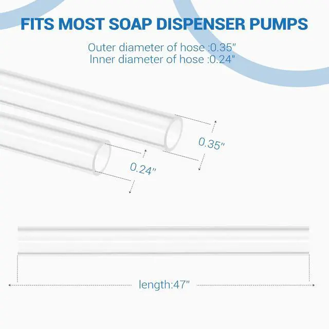 Alt view image 3 of 7 - Sink Soap Dispenser Extension Kit: Under Sink Dish Soap Dispenser with 47" Tube Hose and Check Valve for Prevent Backflow Countertop Kitchen Sink Accessories
