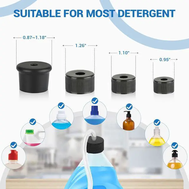 Alt view image 5 of 7 - Sink Soap Dispenser Extension Kit: Under Sink Dish Soap Dispenser with 47" Tube Hose and Check Valve for Prevent Backflow Countertop Kitchen Sink Accessories