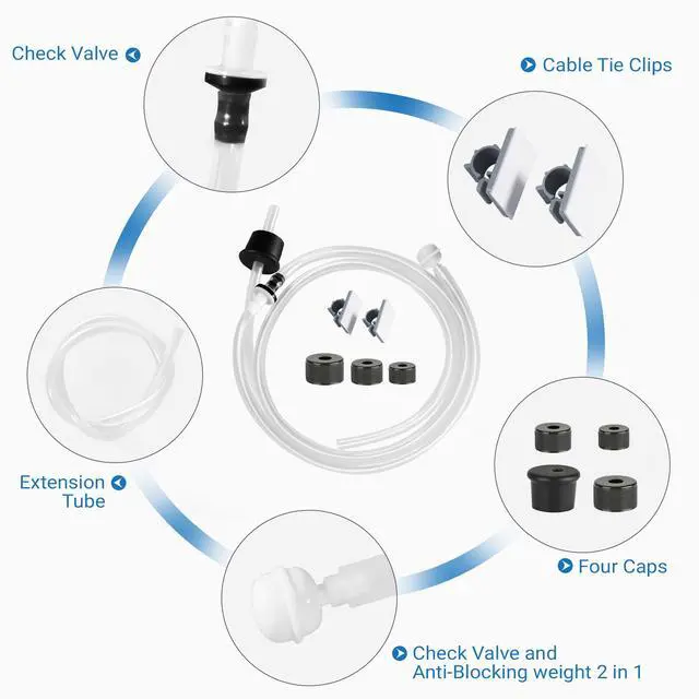 Alt view image 6 of 7 - Sink Soap Dispenser Extension Kit: Under Sink Dish Soap Dispenser with 47" Tube Hose and Check Valve for Prevent Backflow Countertop Kitchen Sink Accessories