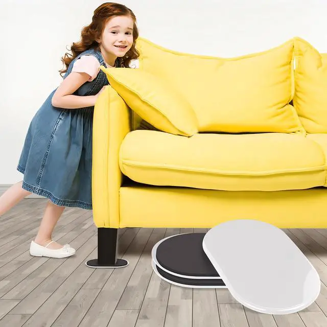 Alt view image 5 of 7 - Reusable Large Furniture Movers Sliders for Carpet and Hardwood Floors-8 Pack 9-1/2" Oval Moving Pads Protector for Heavy Duty Sofa Bed Table Desk,Quickly and Easily Move Any Item, Beige