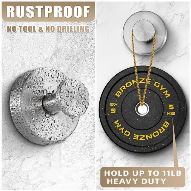 Alt view image 3 of 7 - Suction Cup Hooks for Shower No-Drill Bathroom Hooks for Towels, Robes, Loofah Mountable on Bathroom Walls, Kitchen, Glass, Mirrors, Tile and Smooth,Non-Porous Surfaces (2, Brushed Nickel)