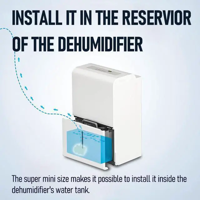 Alt view image 7 of 7 - Automatic Small Sump Pump with Water Sensor, 8 FT Lift 74 GPH with 6 FT Tubing, 115/230V Mini HVAC Condensate Removal Pump with Float Switch for Dehumidifier, Air Conditioner, Hydroponic, Auto On Off
