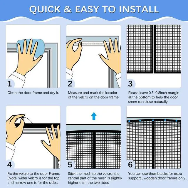 Alt view image 5 of 6 - Garage Door Screen for 2 Car Garage 16x7FT, Magnetic Screen Garage with Retractable Fiberglass Mesh and Heavy Duty Weighted Bottom, Easy Assembly & Pass, Hands Free Door Screen Kit