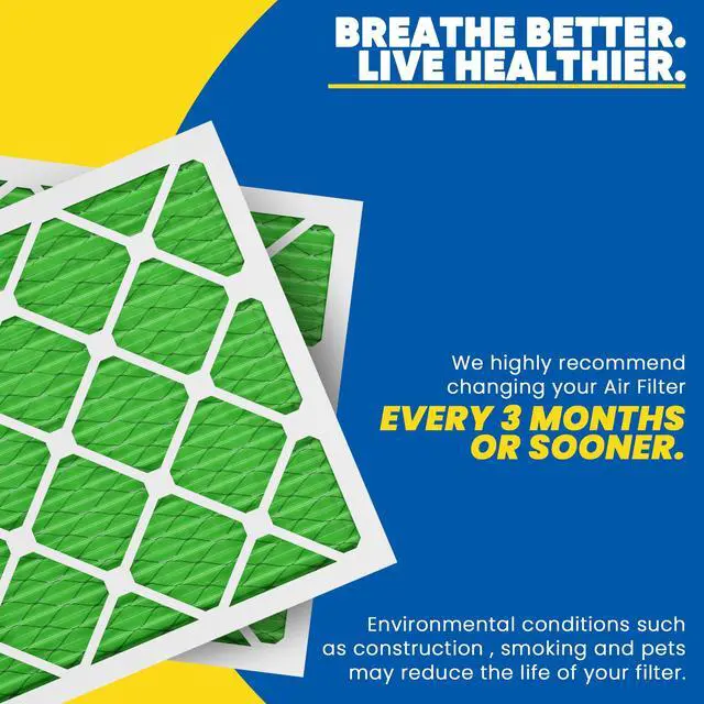 Alt view image 6 of 7 - MERV 13 10x20x1 Air Filter (6-Pack), High-Efficiency Pleated AC & Furnace Filters, Actual Size: 9.70 x 19.70 x 0.75, Individually Wrapped in Plastic