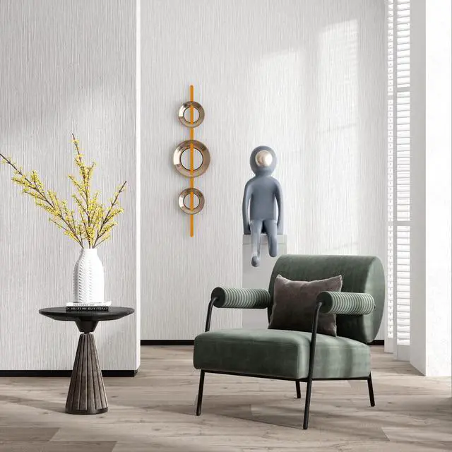 Alt view image 2 of 7 - Grasscloth Textured Wallpaper 24in X 393in Fabric Contact Paper White Wall Paper Linen Peel and Stick Self-Adhesive Thick Vinyl Embossed Film Wallpaper (White)