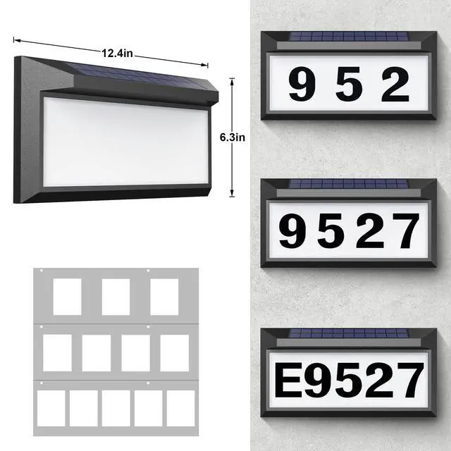 Alt view image 6 of 7 - Solar Address Sign, Lighted Address Plaque Outdoor Waterproof, Illuminated Address Numbers, House Numbers for Outside | Illuminated Address Numbers Plaque, House Numbers for Outside